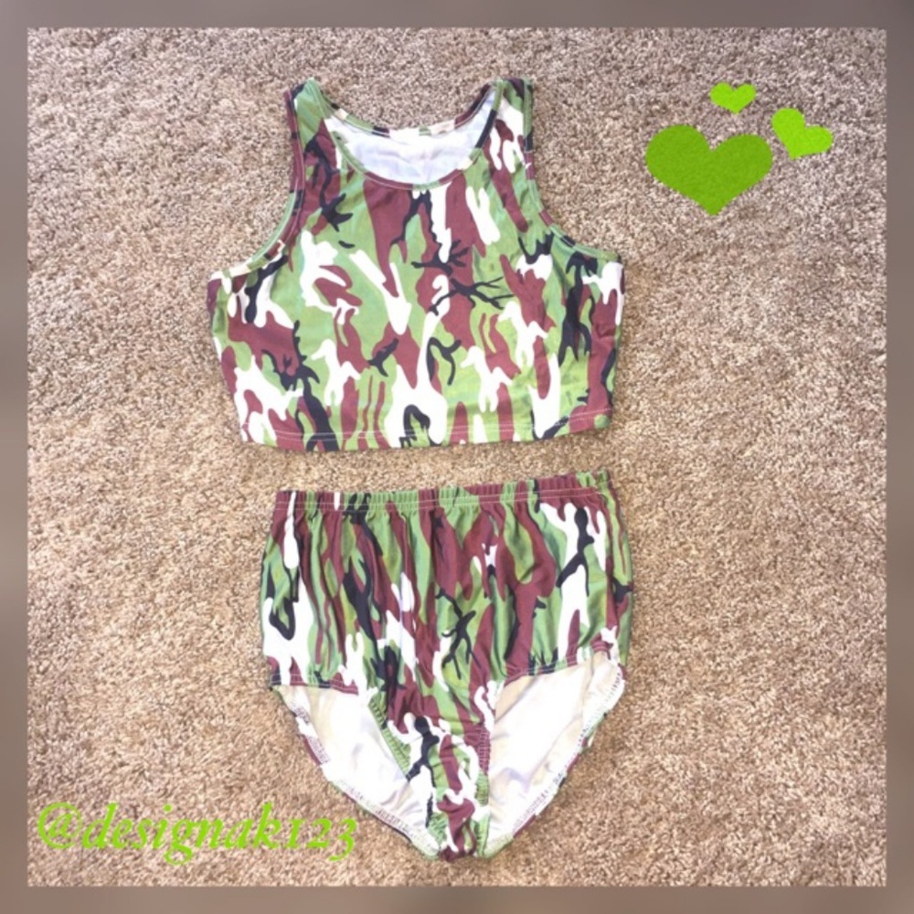 🎉Host Pick🎉 High- waisted Camo Swimsuit